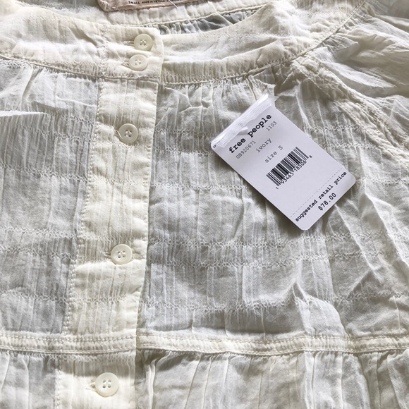 NWT Free People boho prairie blouse - Picture 4 of 9